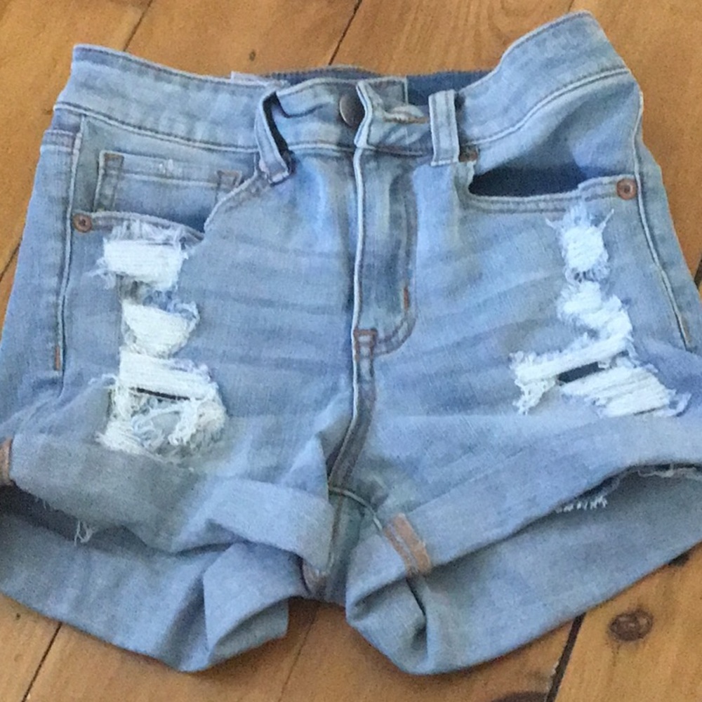 Aero high rise mid Jean shorts